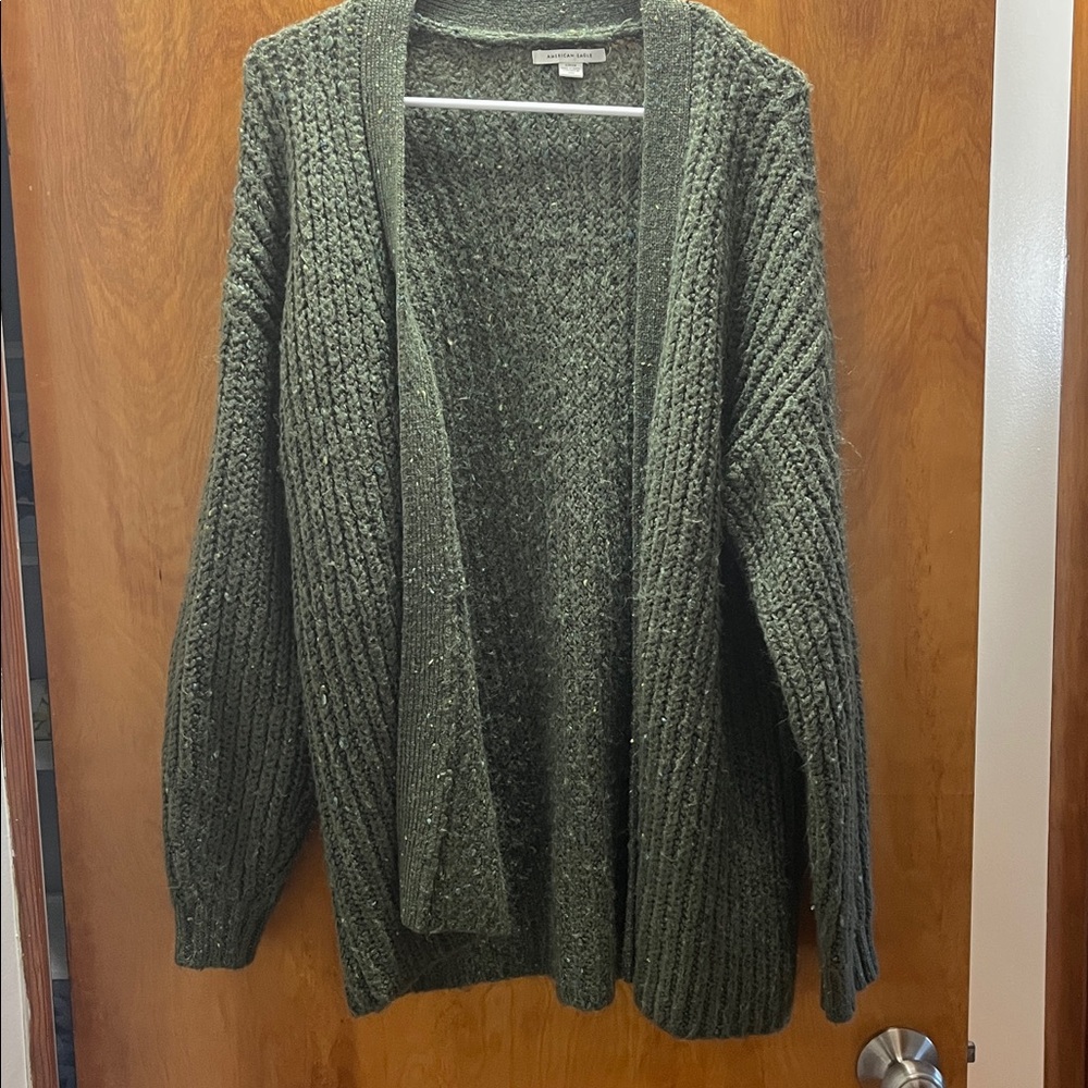 American Eagle Outfitters Olive Knit Cardigan